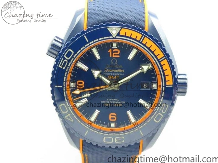 0521 Planet Ocean 45.5mm Big Blue Real Ceramic VSF 1:1 Best Edition on Blue Rubber Strap A8906 Super Clone Unique 7896